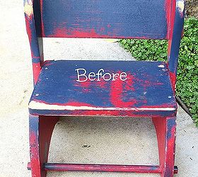 kid s stool upcycle vintage baseball style, painted furniture, Before the makeover