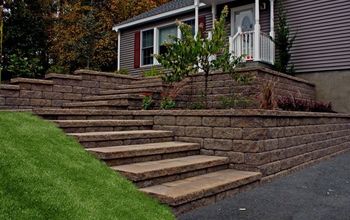 Retaining wall and landscaping