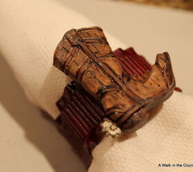 diy napkin rings from christmas ornaments, crafts, napkin ring with metal ribbon and ornmanet