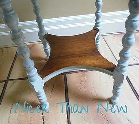 trash to cute side table, chalk paint, painted furniture, Shelf after
