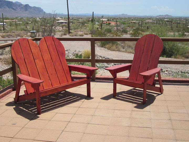 custom hand crafted planter boxes and outdoor furniture make your patio the, Adirondack Loveseat Chair combo