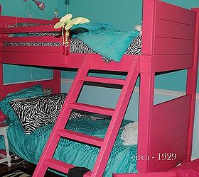 a pink a pa looza room makeover, bedroom ideas, home decor, painted furniture, Her bed that daddy built