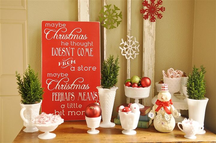 wishing everyone on hometalk happy holidays to you and yours, The spoken word can be a powerful decorating tool for the holidays
