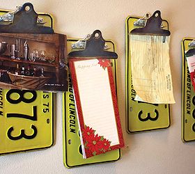 repurposed upcycled license plate clipboards, repurposing upcycling, These are fun ways to display interesting things or to get organized and keep your counters cleaner