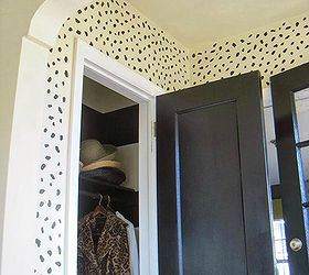 a chic and welcoming stenciled foyer entry, foyer, home decor, painting