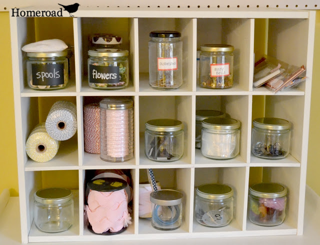 repurposing a garage sale cabinet, kitchen cabinets, repurposing upcycling, shelving ideas, storage ideas, The perfect deep storage for all my jars and craft needs