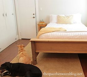 how to make a diy wood frame bed from a first time furniture builder, diy, how to, painted furniture, rustic furniture, woodworking projects, make a DIY wood frame bed with plywood rope and a reclaimed wood beam