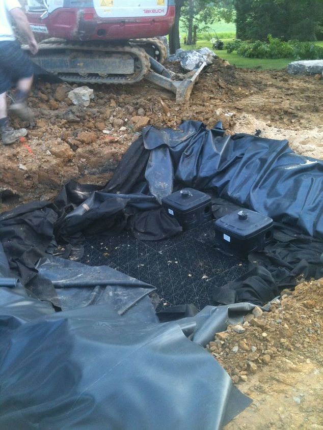 advanced build a pond day w rainxchange, landscape, outdoor living, ponds water features, Basin complete Waiting for rock