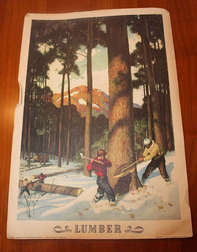 vintage finds from a dumpster, home decor, 1963 Coke Lumber Poster