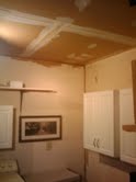 remodeling the laundry room, Unfinished drywall ceilings