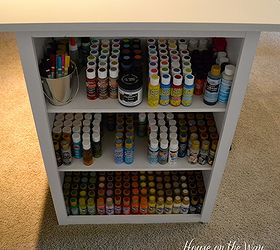how to make a craft table, The other side of the table holds my craft paint