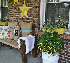 diy palett furniture summer porch, diy, outdoor furniture, outdoor living, painted furniture, pallet, porches, repurposing upcycling