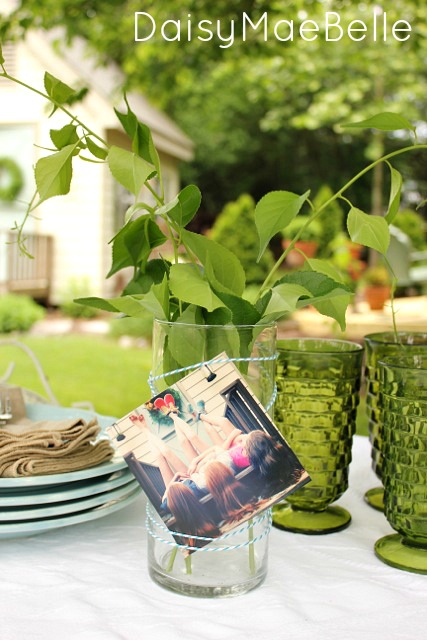 4 ways to decorate a plain vase for a garden party, crafts, outdoor living, Print your Instagram pictures and secure them to the vase with baker s twine Fun for a bridal shower