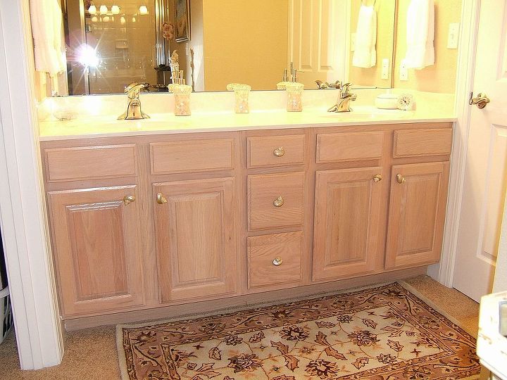 beachy bathroom cabinets, bathroom ideas, chalk paint, kitchen cabinets, painting, Before Pickled Cabinets