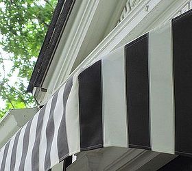 diy striped awning, curb appeal, diy, how to, Close up of the corner