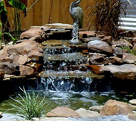 backyard pond with waterfall, ponds water features