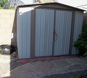 Advice on beautifying a metal garden shed.