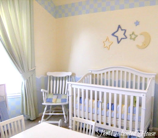 a fun nursery paint job, bedroom ideas, home decor, painting, Paint colors Yellow blue and green