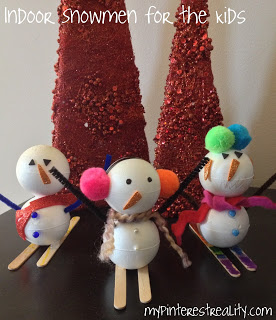 foam snowmen, crafts