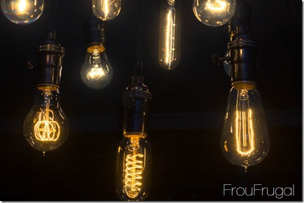how to make a bare edison bulb chandelier, diy, home decor, kitchen design, lighting, Edison Bulbs lit up These glow very yellow The reproduction bulbs are more yellow than the others but they all glow yellow to some degree