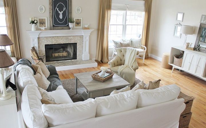 family room reveal thrifty pretty amp functional, home decor, living room ideas