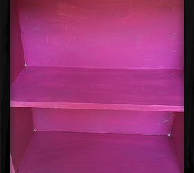 adding extra color to a blah bookshelf, painted furniture, shelving ideas, a very pink step two