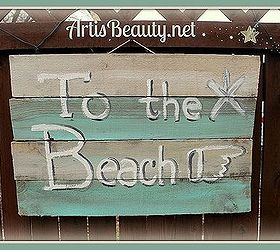 beachy pallet artwork beach pallet, crafts, pallet, repurposing upcycling