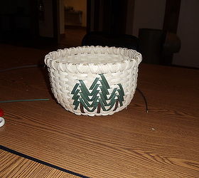 basket weaving class i took and basket i made 11 3 12, crafts, This is my finished basket and the size it should be I was so excited it came out so nice and even I decided to wrap the top twice to have the X affect like it better than just once