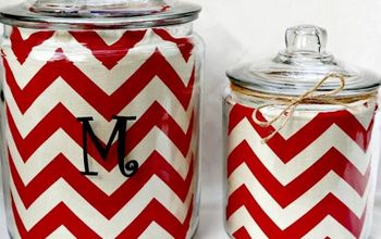 DIY Chevron Lined Glass Cannisters