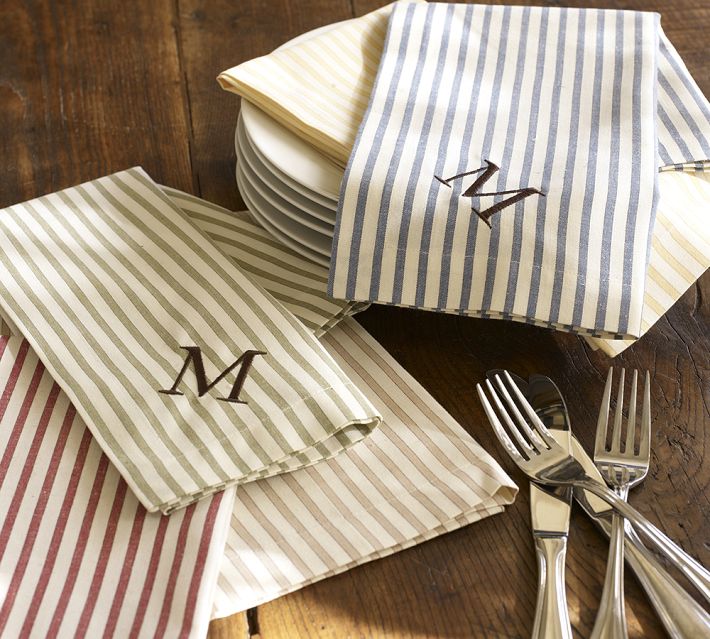 here s how to make pottery barn inspired monogram napkins, crafts, Here are the Pottery Barn versions