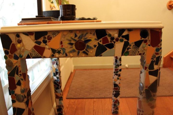 ceramic table, painted furniture