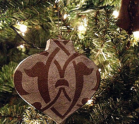 stenciled christmas tree ornaments, christmas decorations, crafts, seasonal holiday decor, Here s the result Pretty cool