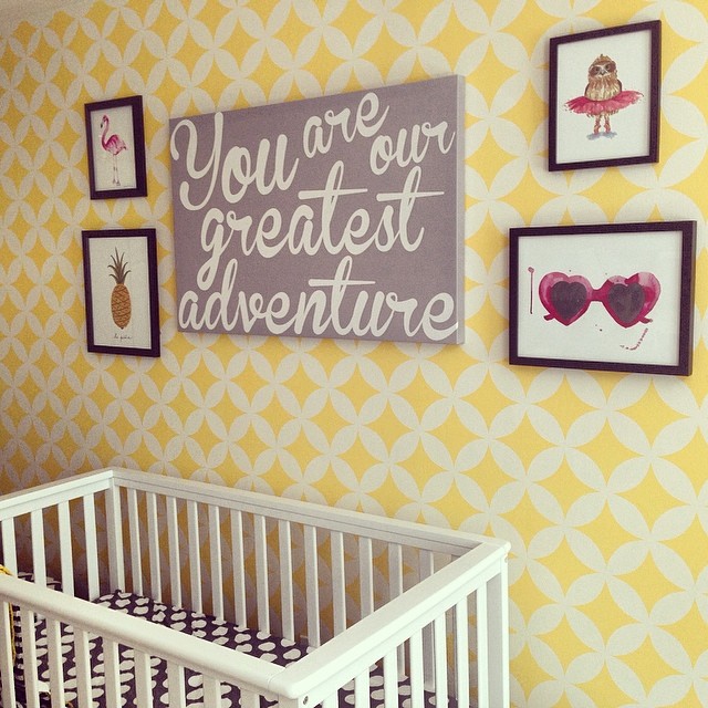 swoon worthy yellow and gray stenciled nurseries, bedroom ideas, painting