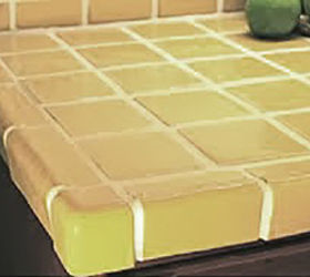 painted tile countertops, concrete countertops, countertops, diy, kitchen backsplash, kitchen design, painting