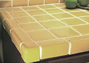 painted tile countertops, concrete countertops, countertops, diy, kitchen backsplash, kitchen design, painting