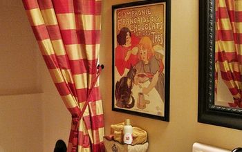  Meu banheiro de hóspedes em estilo francês... com uma cortina de chuveiro incrível!