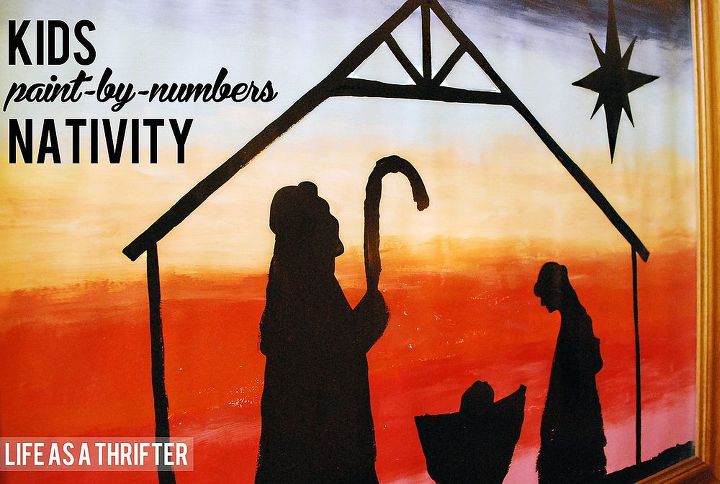 kids paint by numbers nativity, crafts