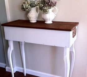 repurposed rustic entry table, foyer, home decor, painted furniture, repurposing upcycling, rustic furniture