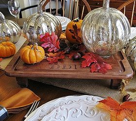 from thrift store cutting board to rustic monogrammed serving board, home decor, repurposing upcycling, It starred as the platform for my centerpiece in my Thanksgiving tablescape