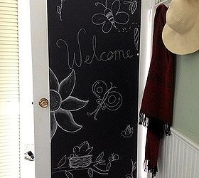 chalkboard door, chalkboard paint, doors, painting, Two coats of chalkboard paint and let the kids have fun