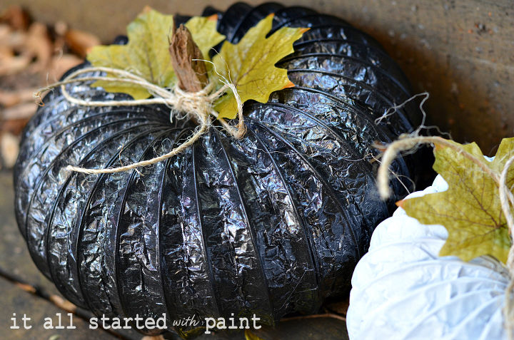 dryer vent pumpkins, crafts, repurposing upcycling, seasonal holiday decor, Pumpkin made from dryer vents and spray painted black