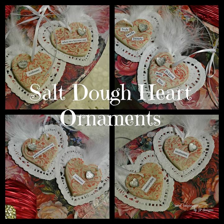 salt dough heart ornaments, crafts, seasonal holiday decor