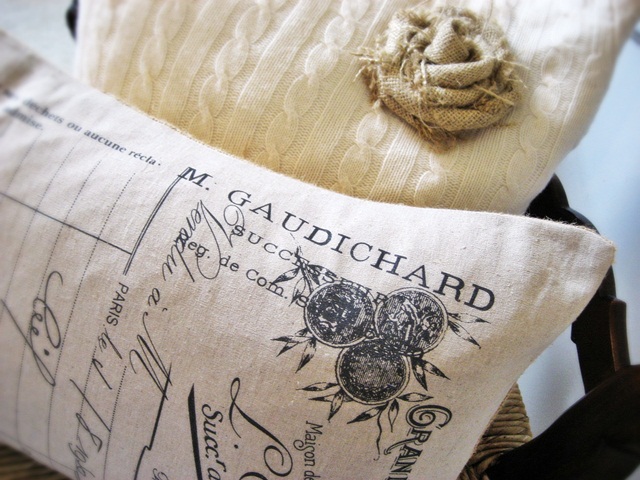 easy vintage french pillow made from a tea towel, crafts, home decor