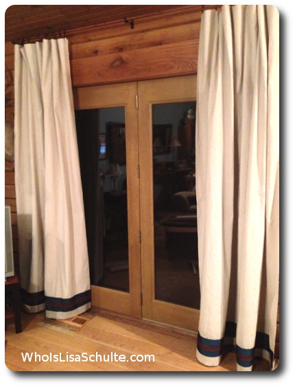 simple no sew drop cloth drapes curtains, crafts, doors, home decor, reupholster, window treatments