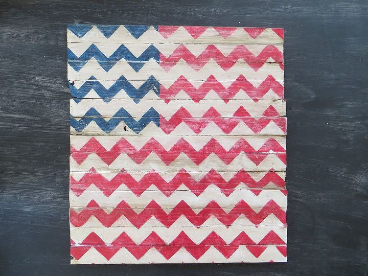 chevron american flag, crafts, patriotic decor ideas, seasonal holiday decor, Who needs stars and stripes when you can chevron 4th of July Chevron American Flag for my mantel