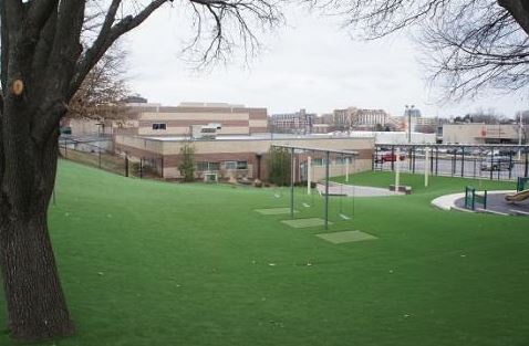 playground turf, landscape, outdoor living, This is an example of a community playground