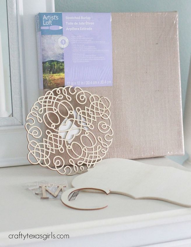 how to make burlap monogram art, crafts, Using supplies from Michaels I painted these beautiful wood cut outs