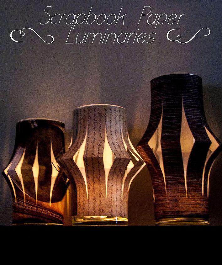 scrap paper luminaries, crafts, home decor, repurposing upcycling, They look so pretty glowing in the evening light