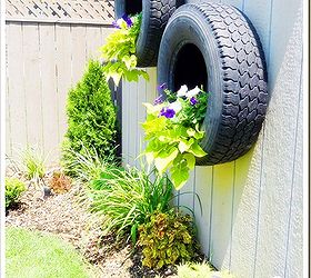 tire planters, flowers, gardening, repurposing upcycling, Flowers seems to grow beautifully in these tires