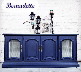 meet bernadette navy blue painted hutch, painted furniture